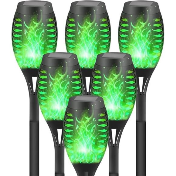 Solar Lights Outdoor Waterperoof Green,6 Pack Halloween Decorations - Picture 1 of 8